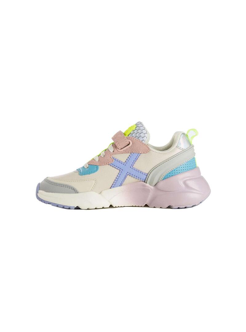 Zapatilla Niña Munich Mini Track 75 Beige Multicolor