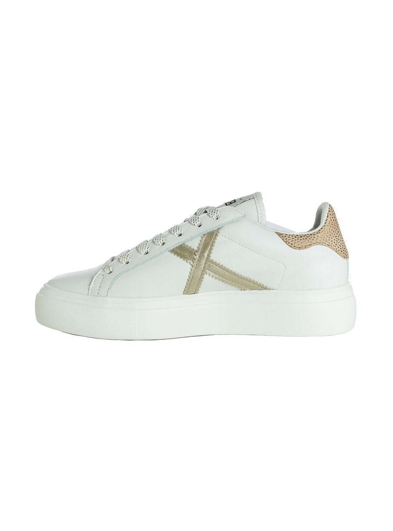 Zapatilla Mujer Munich Rete Sky 52 Blanco Dorado