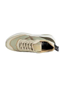 Zapatilla Mujer Munich Wave 130 Beige Verde Dorado