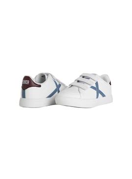 Zapatilla Niño/a Munich Mini Rete Blanco Azul