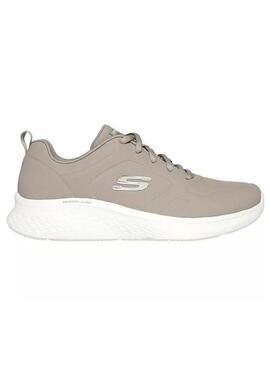 Zapatilla Mujer Skecher Lite Piel Beige