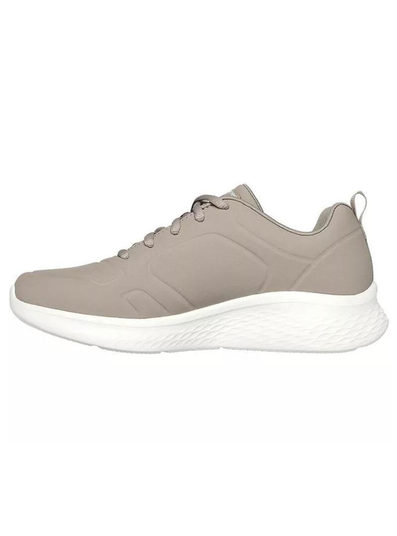 Zapatilla Mujer Skecher Lite Piel Beige