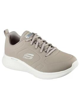 Zapatilla Mujer Skecher Lite Piel Beige