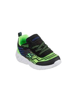 Zapatilla Niño Skechers Magna-Light Negro/Verde