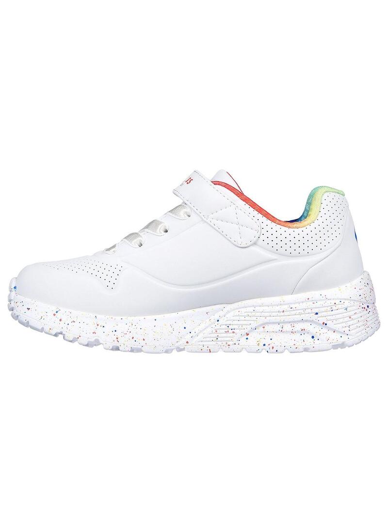 Zapatilla Nina Skechers Uno Lite Ra Blanca
