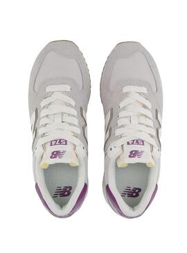 Zapatilla Mujer New Balance 574 Gris Morada