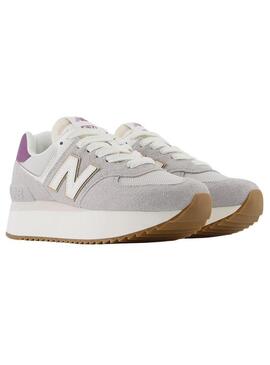 Zapatilla Mujer New Balance 574 Gris Morada