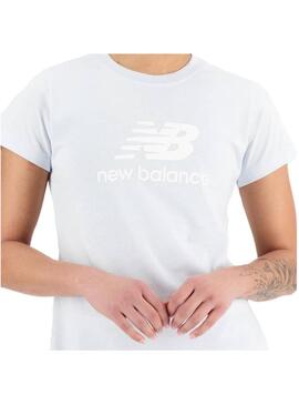 Camiseta  Mujer New Balance Ess Celeste