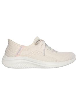 Zapatilla Mujer Skechers Ultra Flex 3.0 Slip Beige