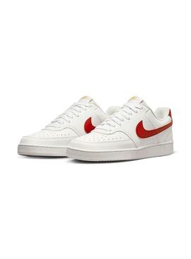 Zapatilla Mujer Nike Court Vision Low Blanca Roja