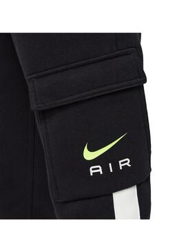 Pantalon Niño Nike Air Flc Cargo Negro Blanco