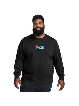 Sudadera Hombre Nike Club Crew Patch Negra