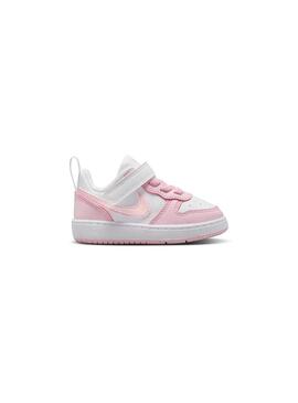 Zapatilla Baby Nike Court Borough Low Rosa Blanca