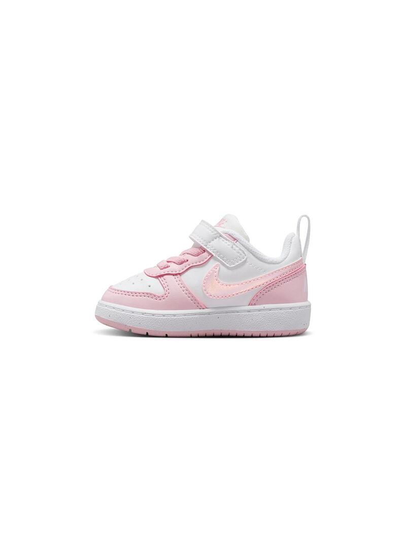 Zapatilla Baby Nike Court Borough Low Rosa Blanca