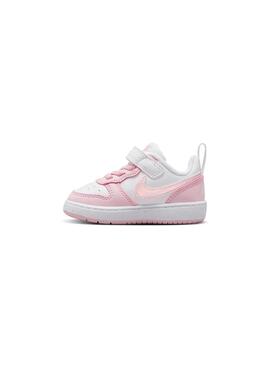Zapatilla Baby Nike Court Borough Low Rosa Blanca