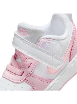 Zapatilla Baby Nike Court Borough Low Rosa Blanca