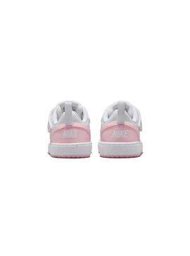 Zapatilla Baby Nike Court Borough Low Rosa Blanca