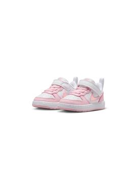Zapatilla Baby Nike Court Borough Low Rosa Blanca