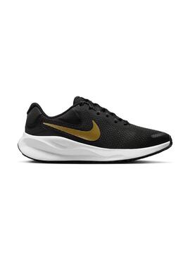 Zapatilla Mujer Nike Revolution 7 Negro Dorada