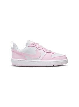 Zapatilla Niña Nike Court Borough Low Rosa Blanca
