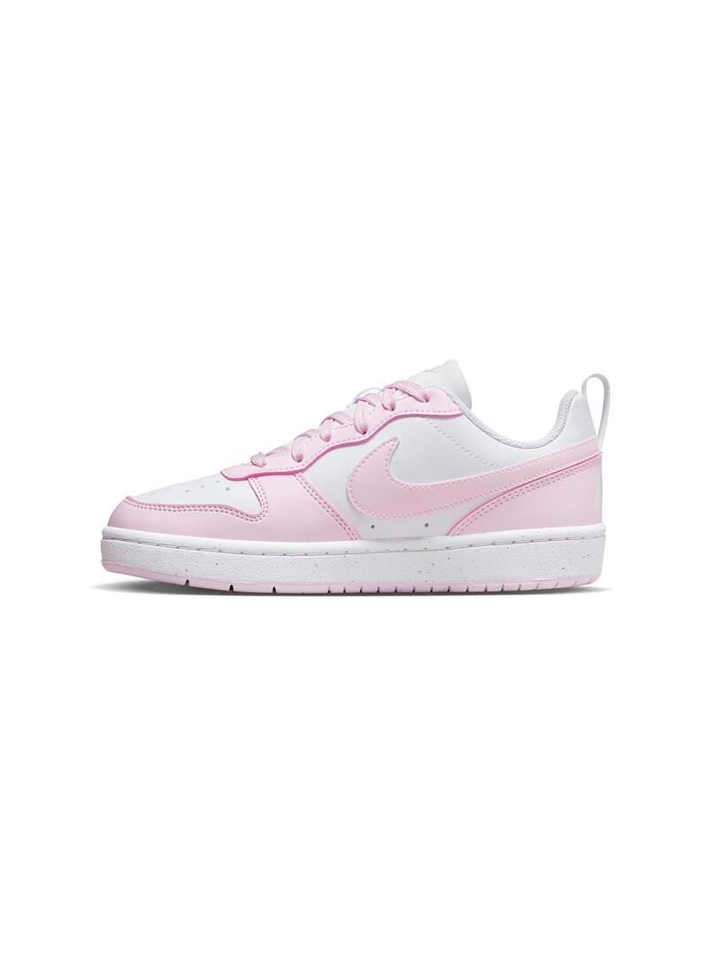 Zapatilla Niña Nike Court Borough Low Rosa Blanca