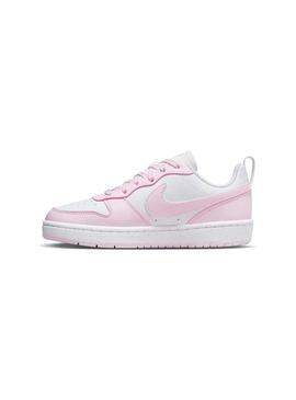 Zapatilla Niña Nike Court Borough Low Rosa Blanca