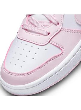 Zapatilla Niña Nike Court Borough Low Rosa Blanca