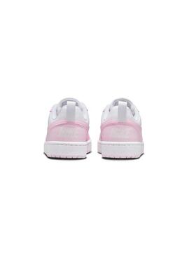 Zapatilla Niña Nike Court Borough Low Rosa Blanca