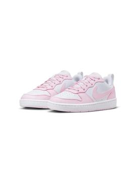 Zapatilla Niña Nike Court Borough Low Rosa Blanca
