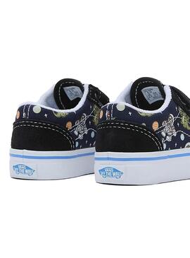 Zapatilla Baby Vans Glow Cosmic Zoo Old Skool negr