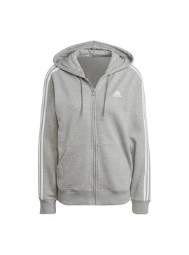 Sudadera Mujer adidas 3S Ft Fz Gris