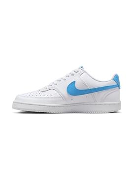 Zapatilla Mujer Nike Court Vision Low Blanco Azul