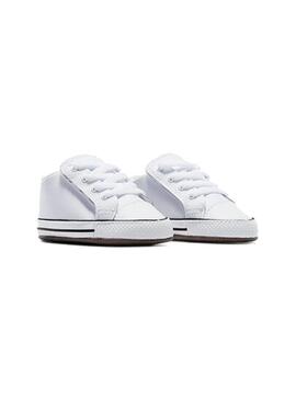 Patuco Baby Converse Cribster Mid Blanca Piel