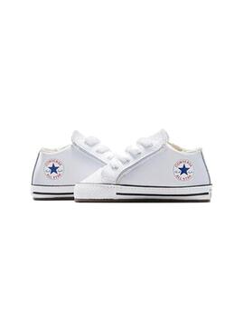 Patuco Baby Converse Cribster Mid Blanca Piel