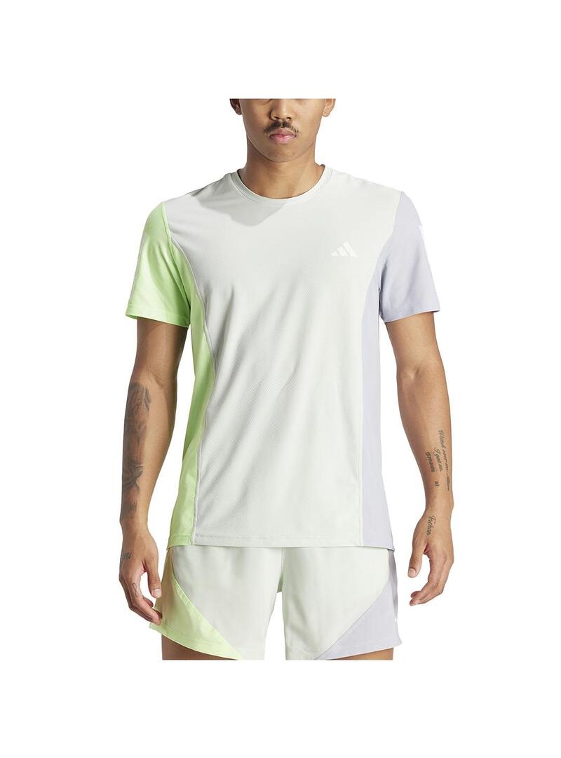 Camiseta Hombre adidas Own The Run Blanca Verde