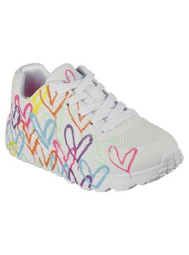 Zapatilla Niña Skechers UNo Lite Corazones Colorin