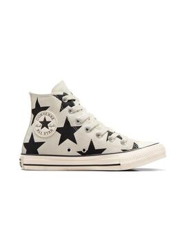 Zapatilla Unisex Converse Cts Hi Beige estrellas