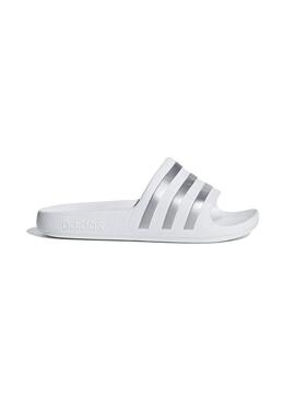 Chancla Unisex addias adilette Blanca Plata