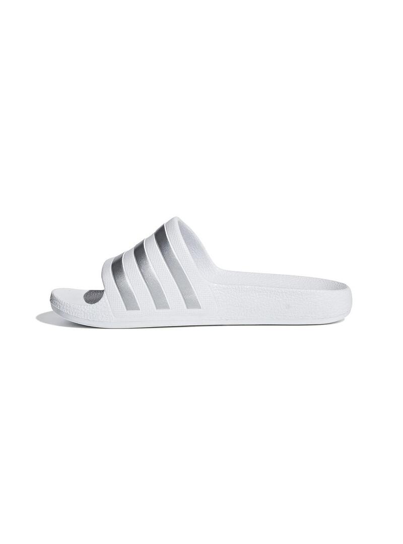 Chancla Unisex addias adilette Blanca Plata