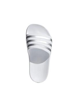 Chancla Unisex addias adilette Blanca Plata