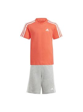 Conjunto Niño adidas 3Stripes Essentials Rojo Negro