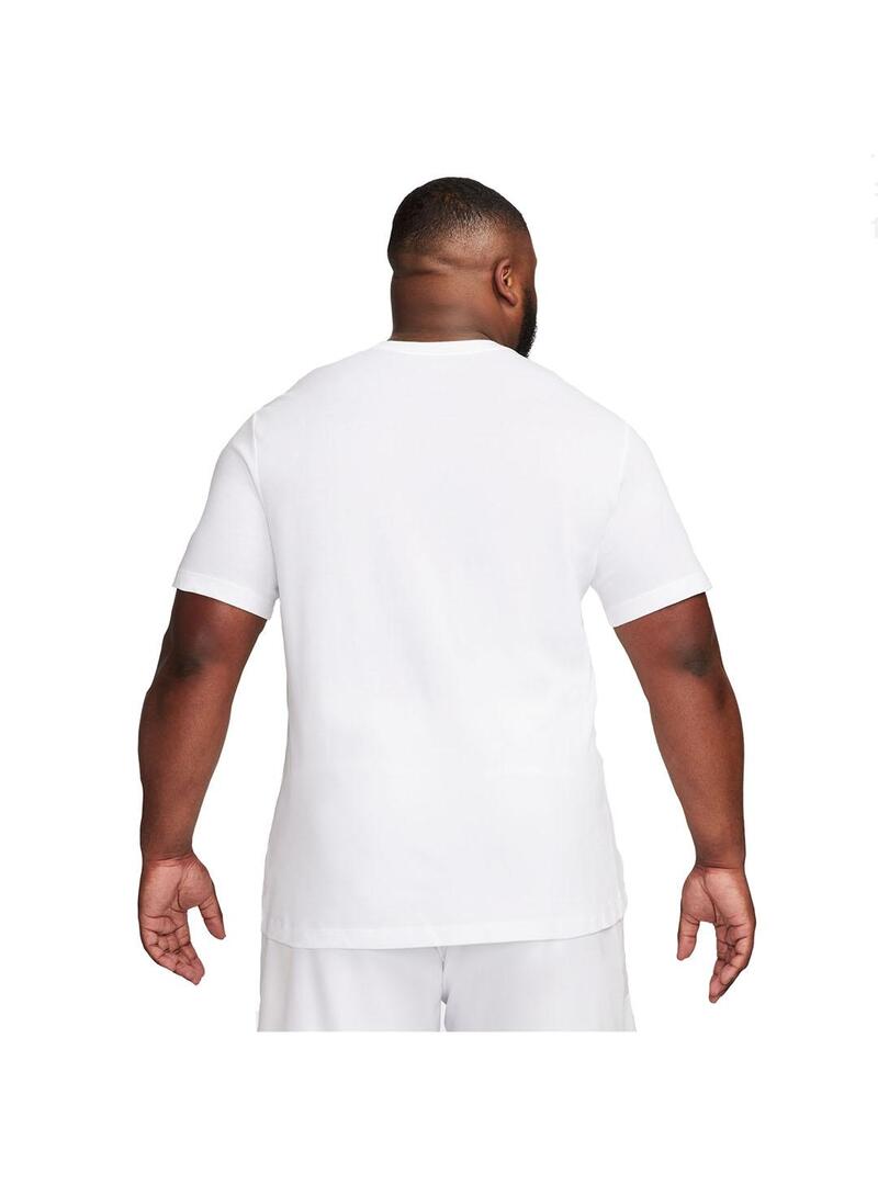Camiseta Hombre Nike Court Dri-FIT Blanca Rosa