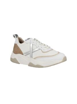 Zapatilla Mujer Munich Wave 129 Blanco Plata