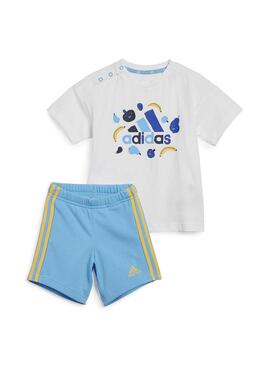 Conjunto Niño Adidas Fruit T Set Blanco Azul