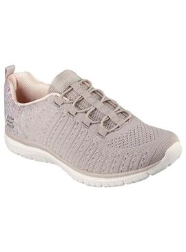 Zapatilla Mujer Skechers Virtue Beige/Rosa