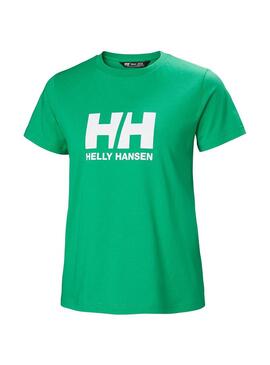 Camiseta Mujer Helly Hansen Logo Verde