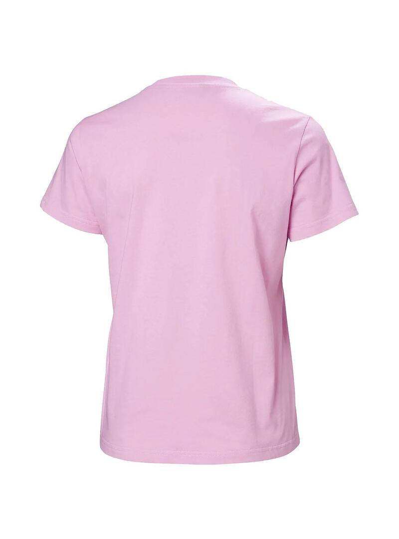 Camiseta Mujer Helly Hansen Logo Rosa