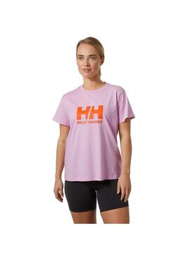 Camiseta Mujer Helly Hansen Logo Rosa