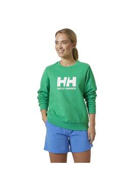 Sudadera Mujer Helly Hansen Crew Logo 2.0 Verde