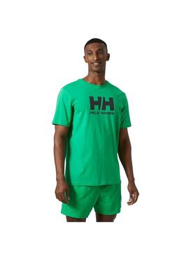 Camiseta Hombre Helly Hansen Logo Verde